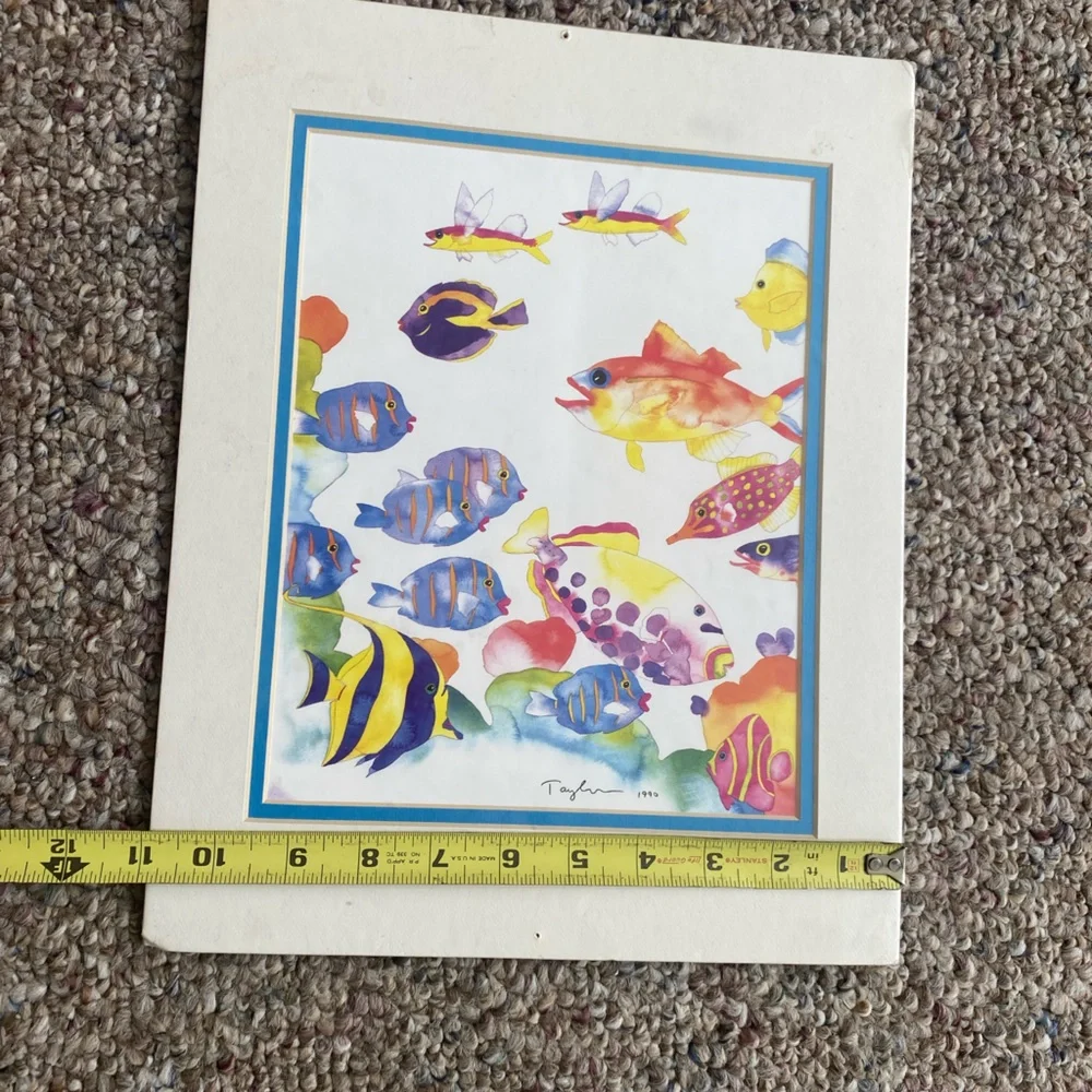 TRACY TAYLOR ARTIST FISH & CHIPS AUTHENTIC 1990 ART PRINT 14 X 11 in SEALED